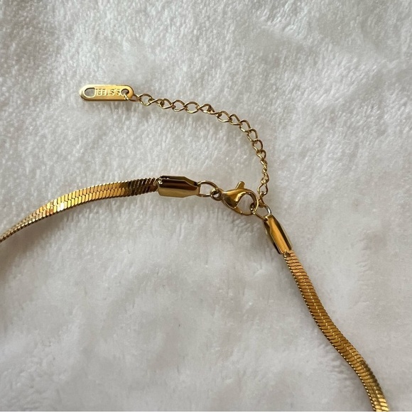 18K Gold Plated Necklace & Bracelet in Set, Four-Clover Leaf Stainless Steel-NEW - Picture 5 of 12